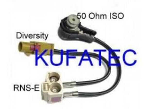 Kufatec Antenneadapter DBL FAKRA (Hun) - FAKRA (Han) + ISO (Han